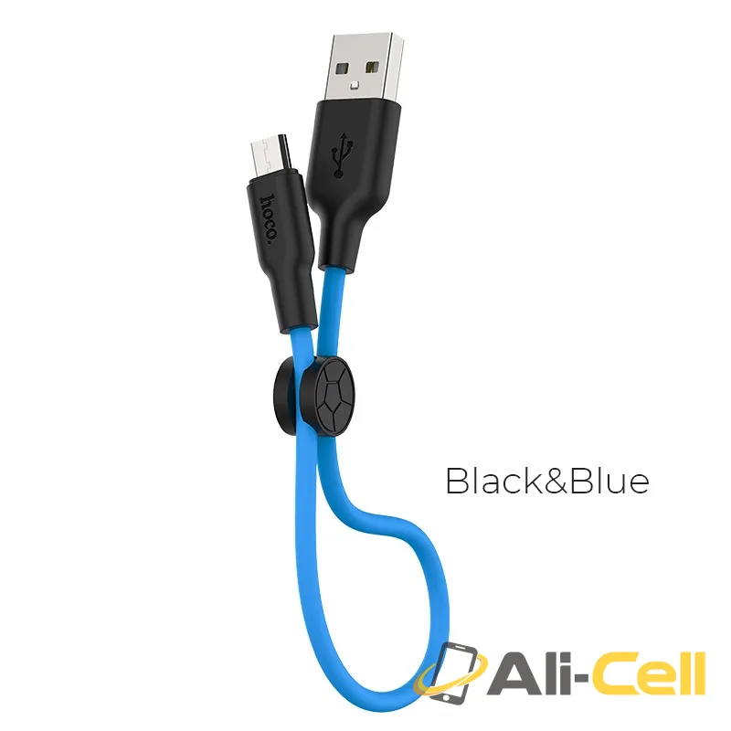 Cable USB to Micro-USB “X21 Plus” charging data sync 0.25m (X21 Plus Micro Usb 25cm Black Blue)