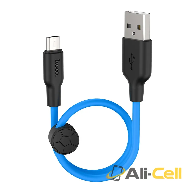 Cable USB to Micro-USB “X21 Plus” charging data sync 0.25m (X21 Plus Micro Usb 25cm Black Blue) — 2