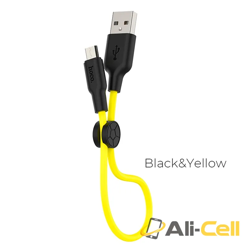 Cable USB to Micro-USB “X21 Plus” charging data sync 0.25m (X21 Plus Micro Usb 25cm Black Yellow)