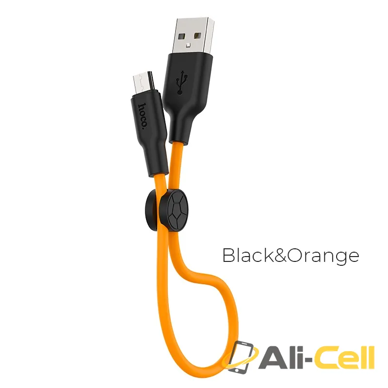 Cable USB to Micro-USB “X21 Plus” charging data sync 0.25m (X21 Plus Micro Usb 25cm Black Orange)