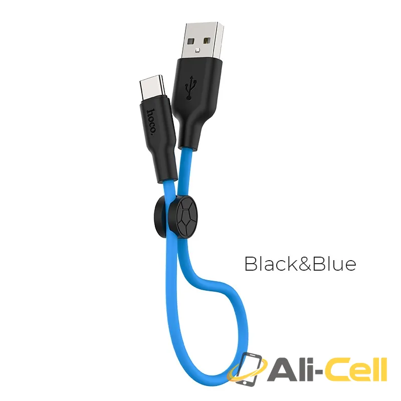 Cable USB to Type-C “X21 Plus” charging data sync 0.25m (X21 Plus Type C 25cm Black Blue)