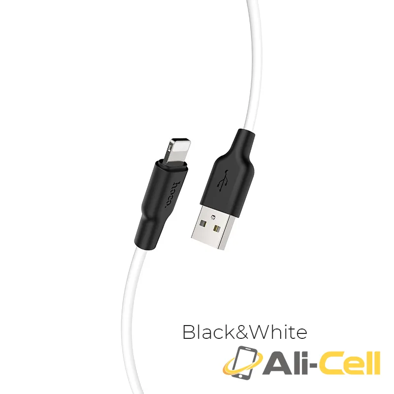 Cable USB to Lightning “X21 Plus” charging data sync 1m / 2m (X21 Plus Lightning Black White, 1.0m)