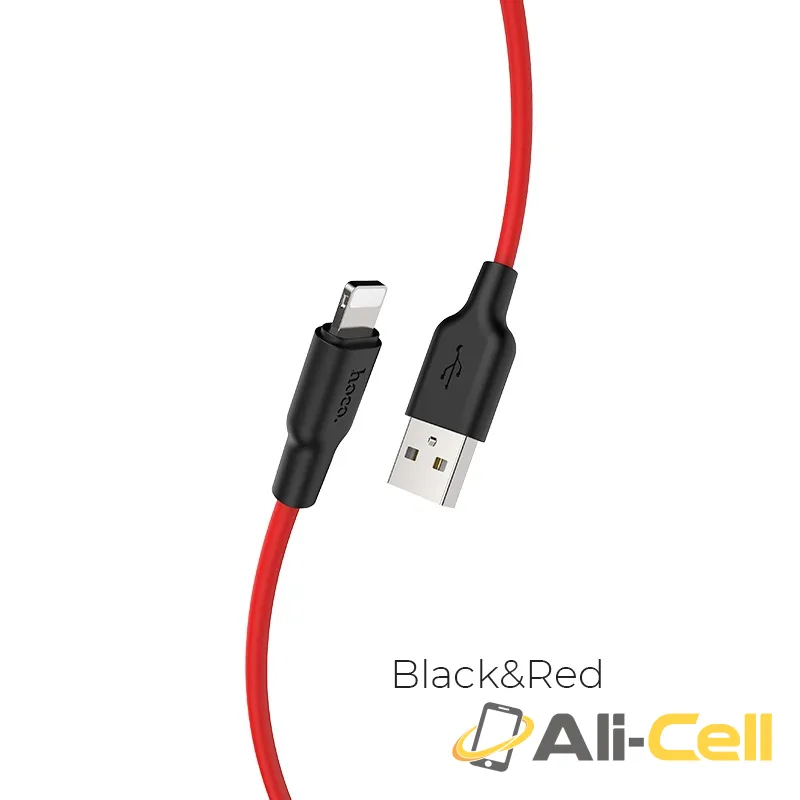 Cable USB to Lightning “X21 Plus” charging data sync 1m / 2m (X21 Plus Lightning Black Red)