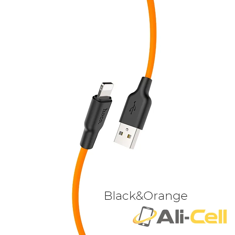 Cable USB to Lightning “X21 Plus” charging data sync 1m / 2m (X21 Plus Lightning Black Orange)