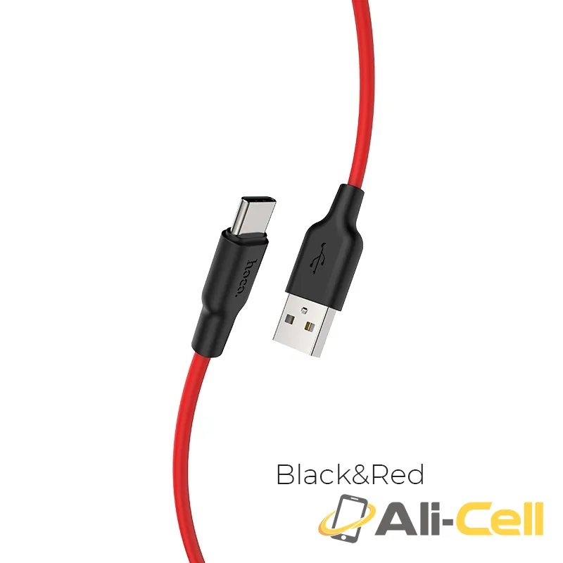 Cable USB to Type-C “X21 Plus” charging data sync 1m / 2m (X21 Plus Type C Black Red, 1.0m)