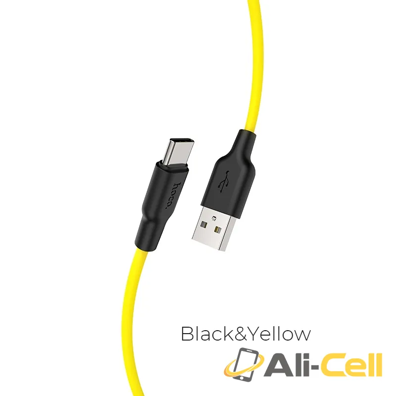 Cable USB to Type-C “X21 Plus” charging data sync 1m / 2m (X21 Plus Type C Black Yellow)
