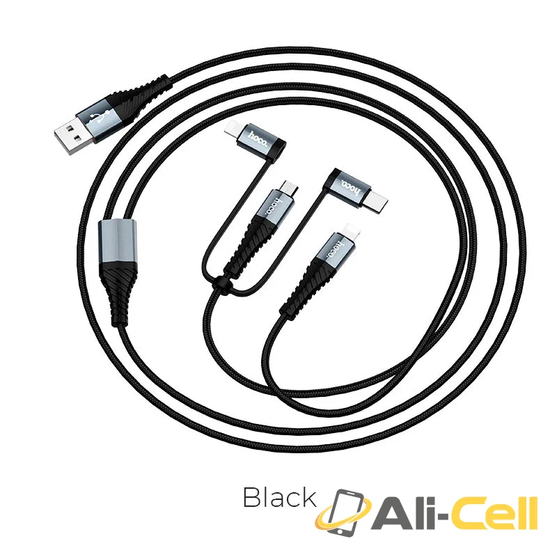 Cable “X38 Cool 4-in-1” charging wire (X38 4in1 Black, 1.0m)