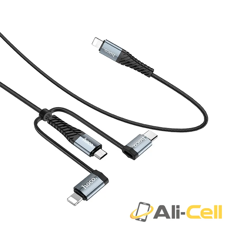Cable “X38 Cool 4-in-1” charging wire (X38 4in1 Black, 1.0m) — 2