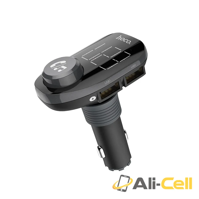 Car charger “E45 Happy route” with wireless FM transmitter (E45 Black) — 2
