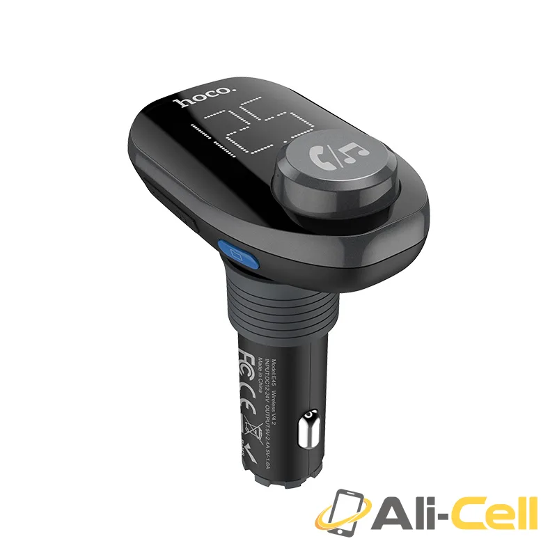 Car charger “E45 Happy route” with wireless FM transmitter (E45 Black) — 3
