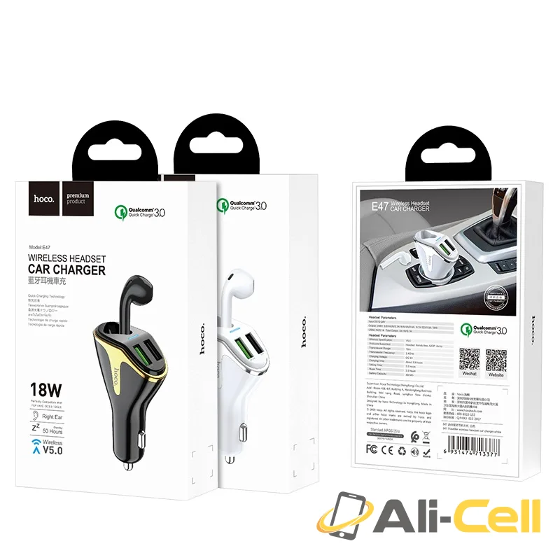 Car charger “E47 Traveller” with wireless headset (E47 Black) — 7