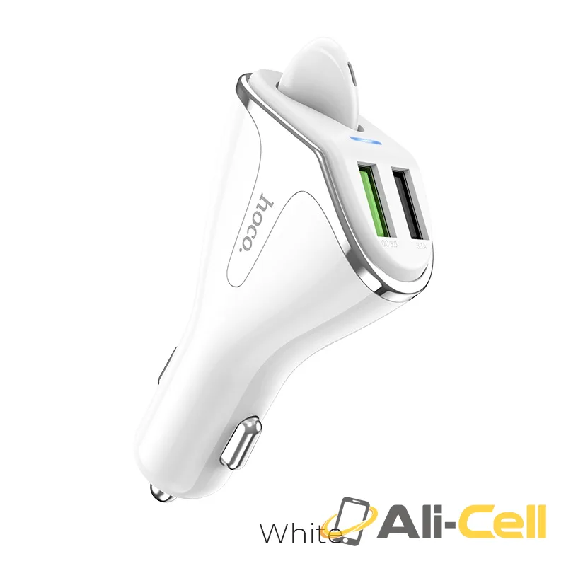 Car charger “E47 Traveller” with wireless headset (E47 White)