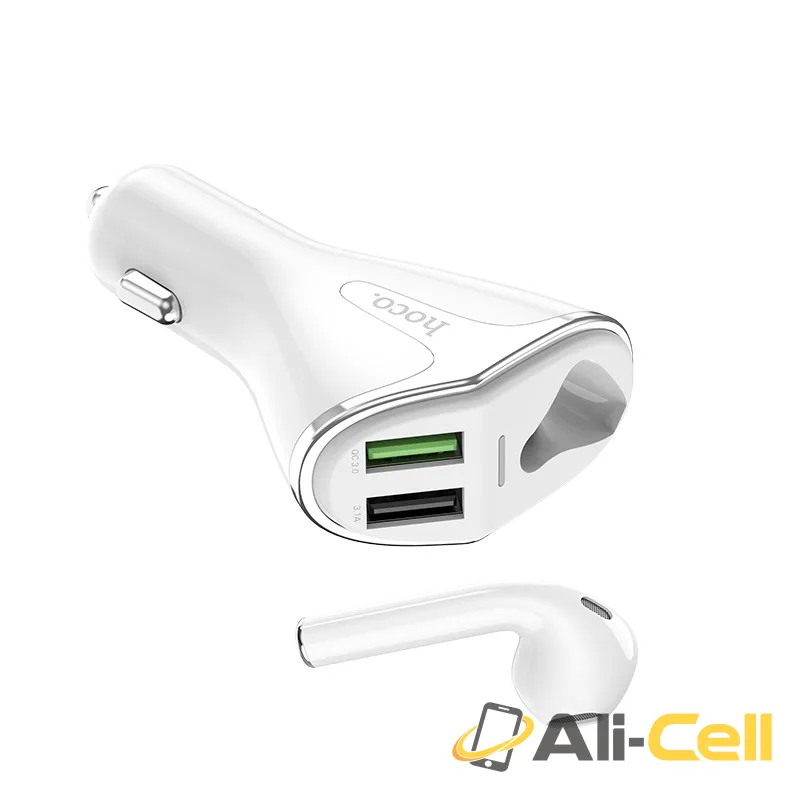 Car charger “E47 Traveller” with wireless headset (E47 White) — 3