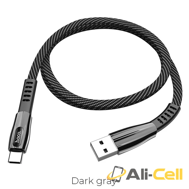 Cable USB to Type-C “U70 Splendor” charging data sync (U70 Type C Dark Gray, 1.2m)