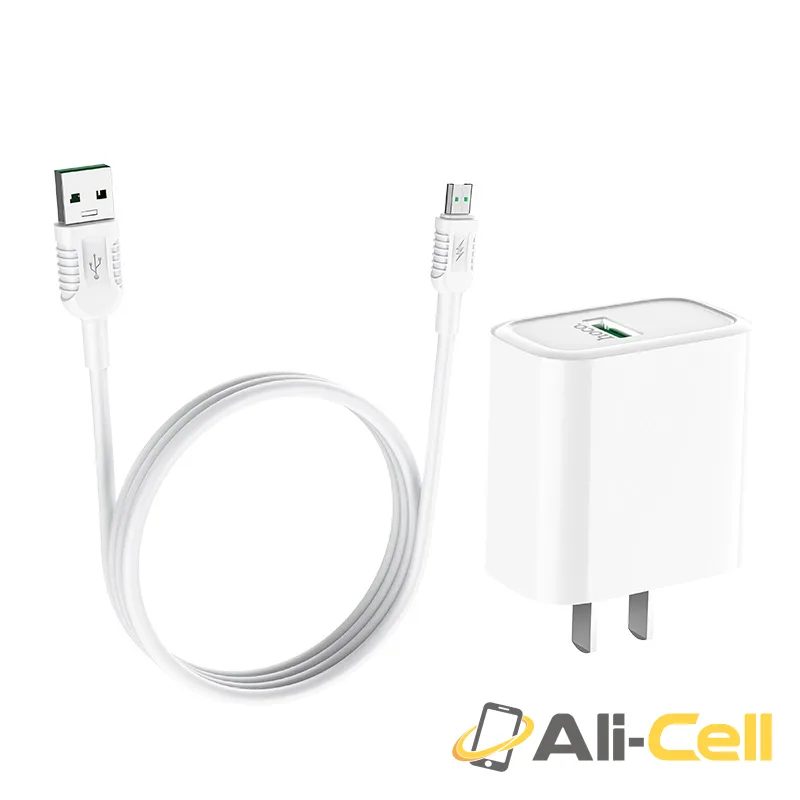Wall charger “C69 Dynamic power” CN plug single USB QC3.0 set with cable (C69 Micro Usb White, Set With Micro Usb Cable) — 4