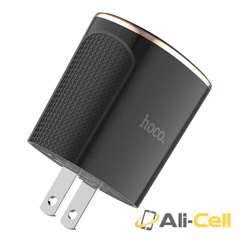 Wall charger “C60 Prestige” US plug dual USB QC3.0 (C60 Black) — 3