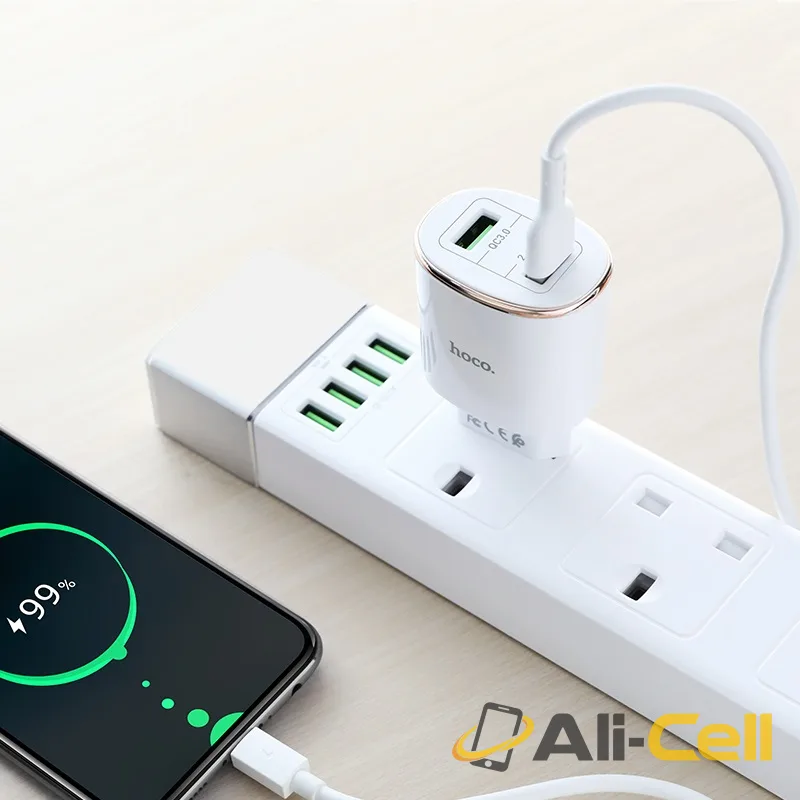 Wall charger “C60A Prestige” EU plug dual USB QC3.0 (C60a White) — 5
