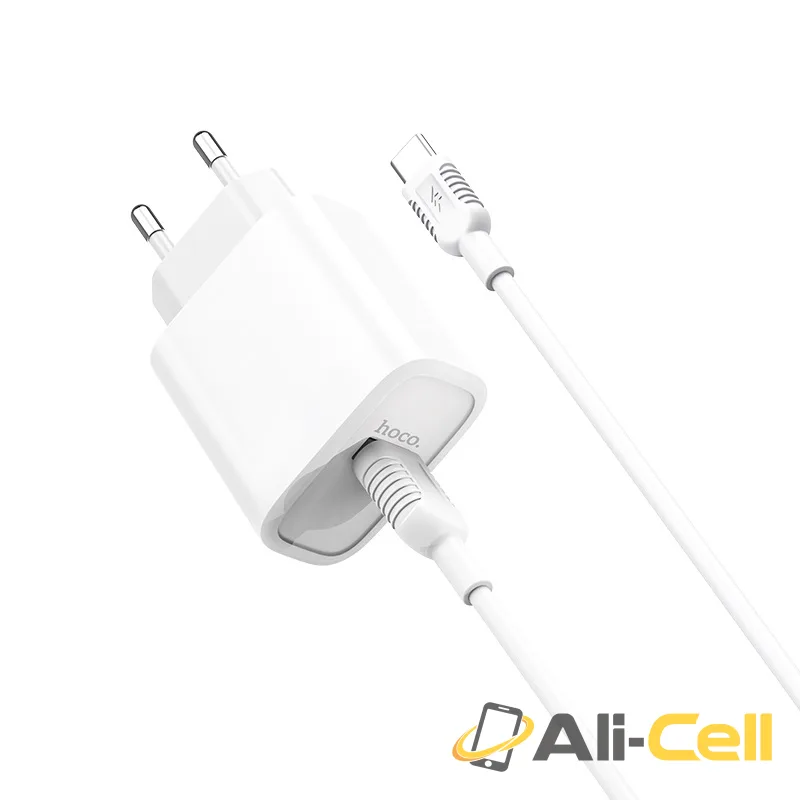 Wall charger “C69A Dynamic power” EU plug single USB QC3.0 set with cable (C69a Type C White, Set With Type C Cable) — 3
