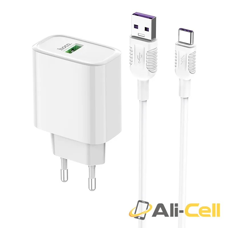 Wall charger “C69A Dynamic power” EU plug single USB QC3.0 set with cable (C69a Type C White, Set With Type C Cable) — 4