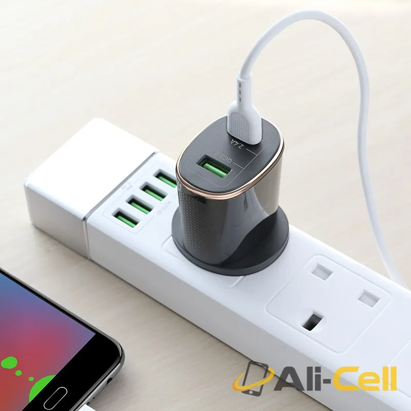 Wall charger “C60B Prestige” UK plug dual USB QC3.0 (C60b White) — 5