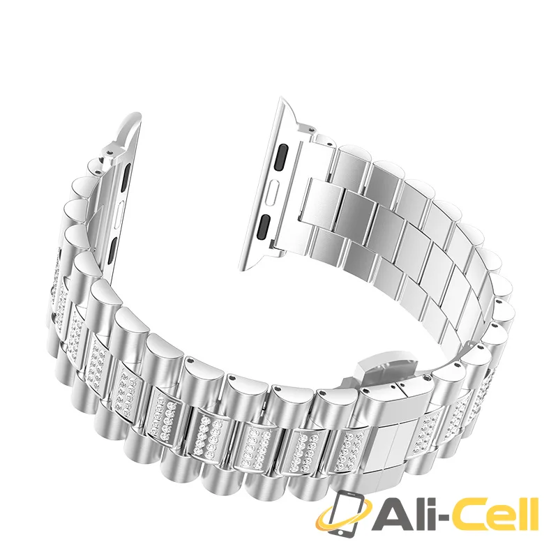 Watchband for Apple Watch Series 1 / 2 / 3 / 4 “WB08 Shining” stainless steel (Wb08 Black, 42 44mm) — 3