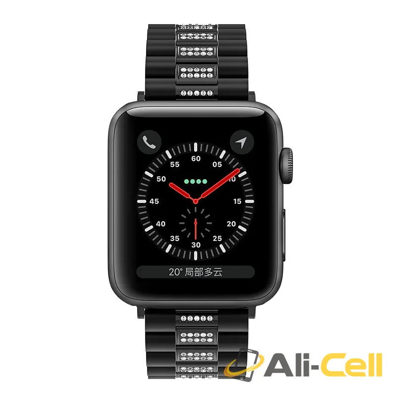 Watchband for Apple Watch Series 1 / 2 / 3 / 4 “WB08 Shining” stainless steel (Wb08 Black, 42 44mm) — 4