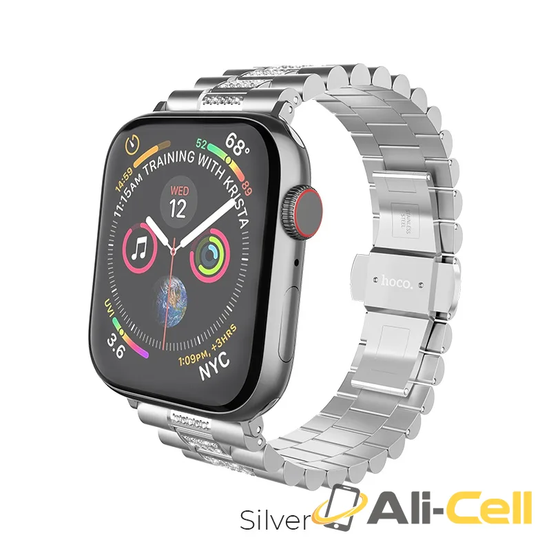 Watchband for Apple Watch Series 1 / 2 / 3 / 4 “WB08 Shining” stainless steel (Wb08 Silver, 38 40mm)