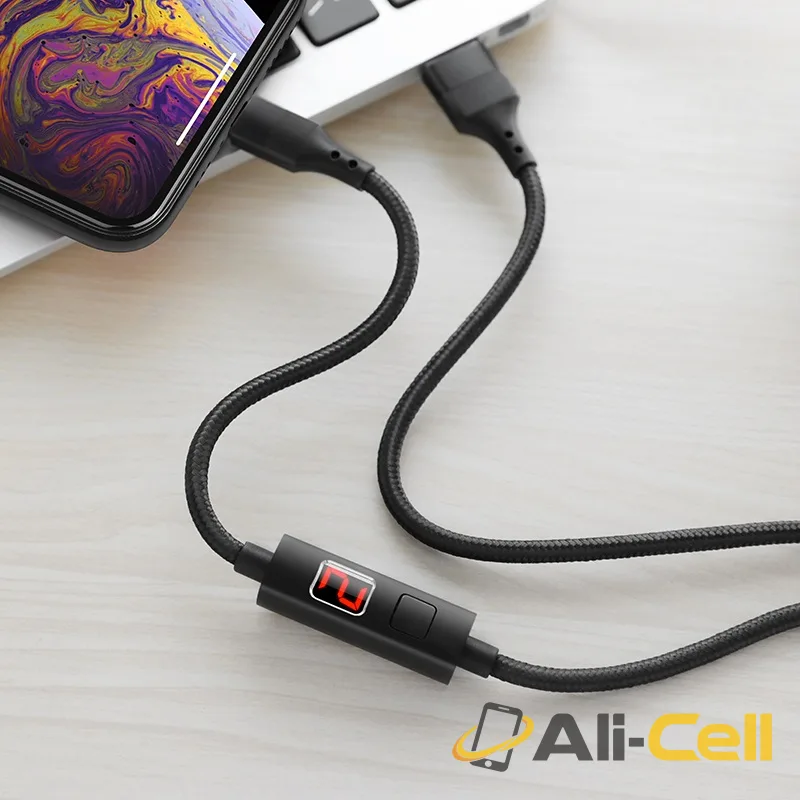 Cable USB to Lightning “S13 Central control” charging data sync with timer (S13 Lightning Black, 1.2m) — 6