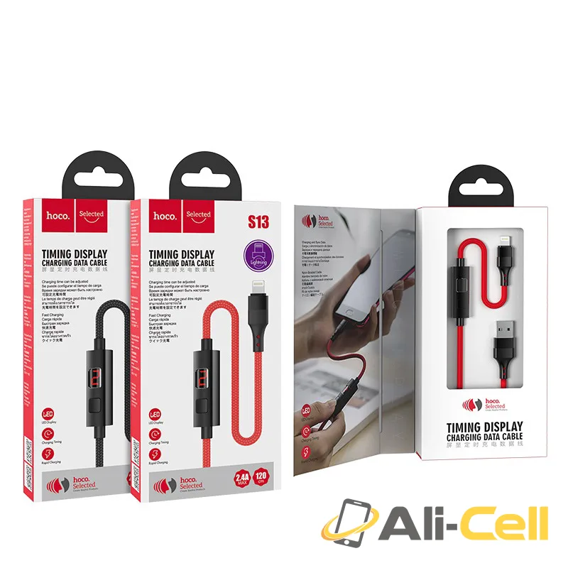 Cable USB to Lightning “S13 Central control” charging data sync with timer (S13 Lightning Black, 1.2m) — 7