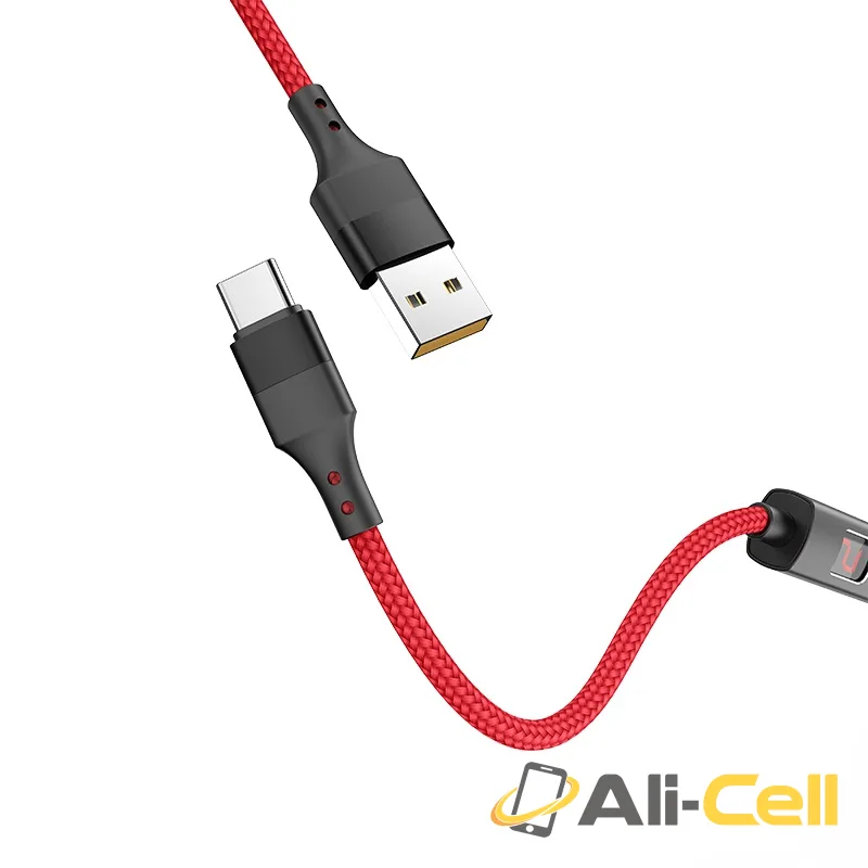 Cable USB to Type-C “S13 Central control” charging data sync with timer (S13 Type C Black, 1.2m) — 2