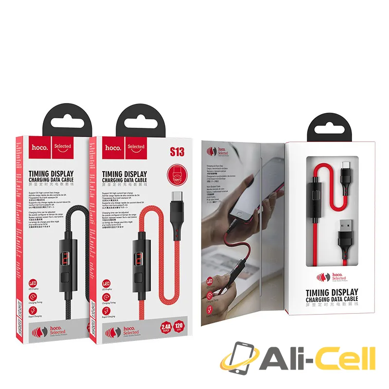 Cable USB to Type-C “S13 Central control” charging data sync with timer (S13 Type C Black, 1.2m) — 7