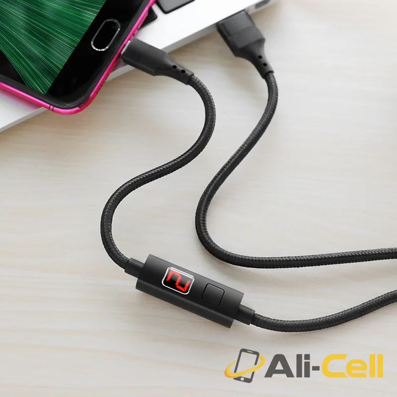 Cable USB to Micro-USB “S13 Central control” charging data sync with timer (S13 Micro Usb Red, 1.2m) — 5