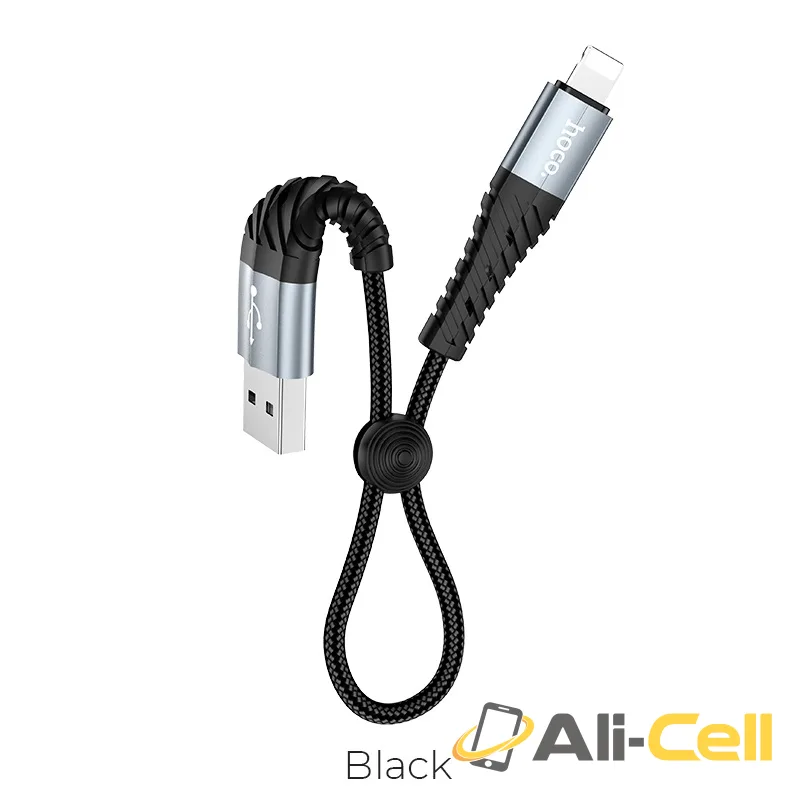 Cable USB to Lightning “X38 Cool” charging data sync 0.25m (X38 Lightning 25cm Black)