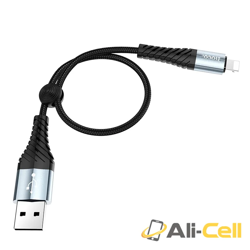 Cable USB to Lightning “X38 Cool” charging data sync 0.25m (X38 Lightning 25cm Black) — 3