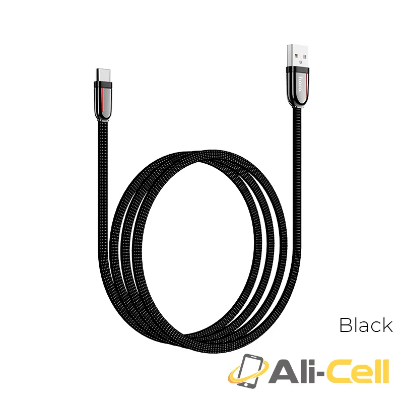 Cable USB to Type-C “U74 Grand” charging data sync (U74 Type C Black, 1.2m)