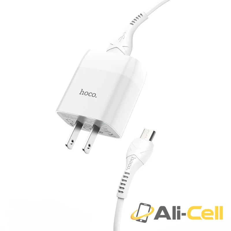 Wall charger “C73 Glorious” US plug dual USB set with cable (C73 Micro Usb White, Set With Micro Usb Cable) — 3