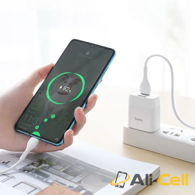 Wall charger “C73 Glorious” US plug dual USB set with cable (C73 Micro Usb White, Set With Micro Usb Cable) — 6