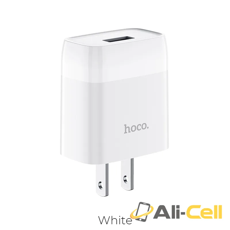 Wall charger “C72 Glorious” US plug single USB set with cable (C72 White)