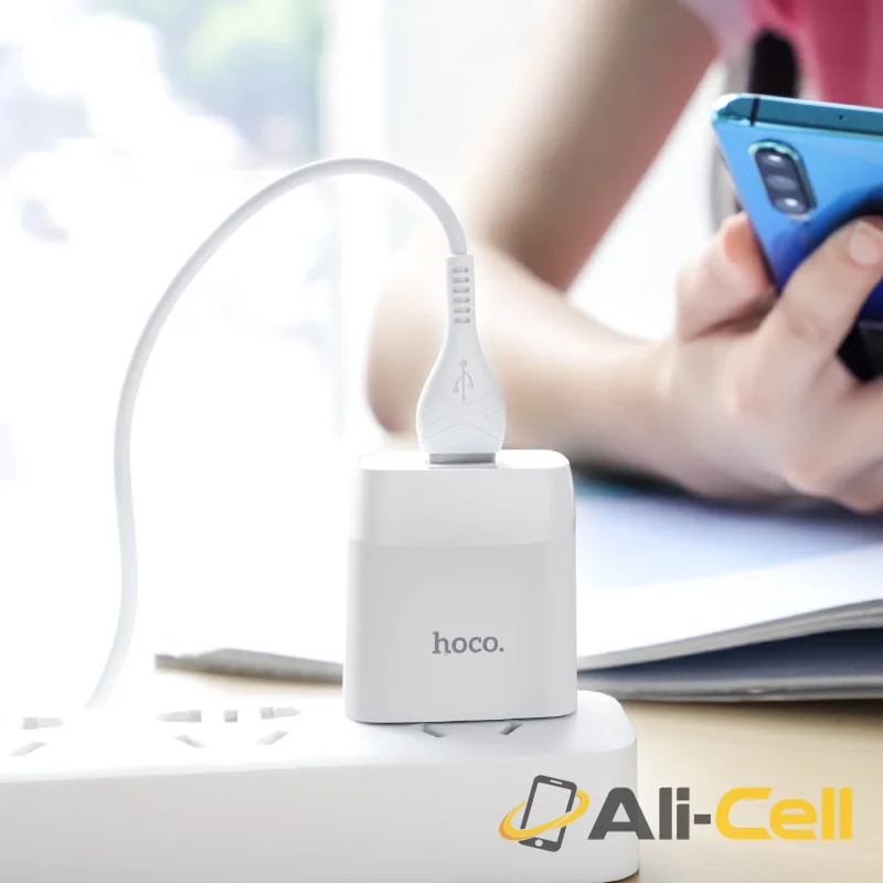 Wall charger “C72 Glorious” US plug single USB set with cable (C72 White) — 5