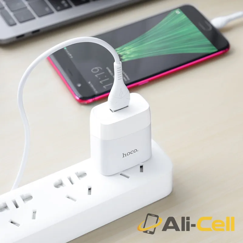 Wall charger “C72 Glorious” US plug single USB set with cable (C72 Type C White, Set With Type C Cable) — 6