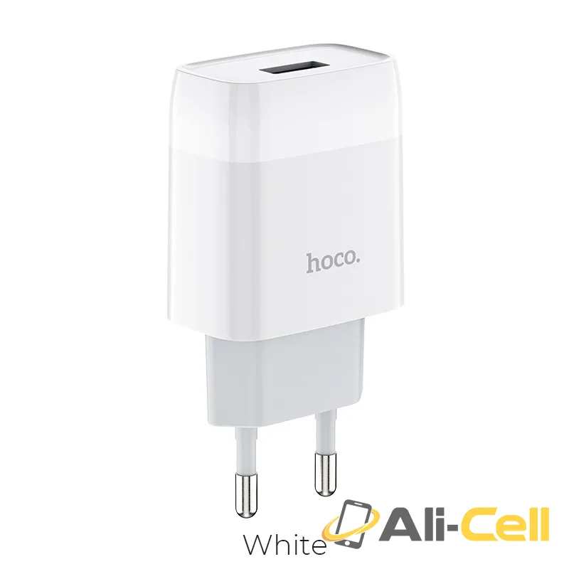 Wall charger “C72A Glorious” EU plug single USB set with cable (C72a White)