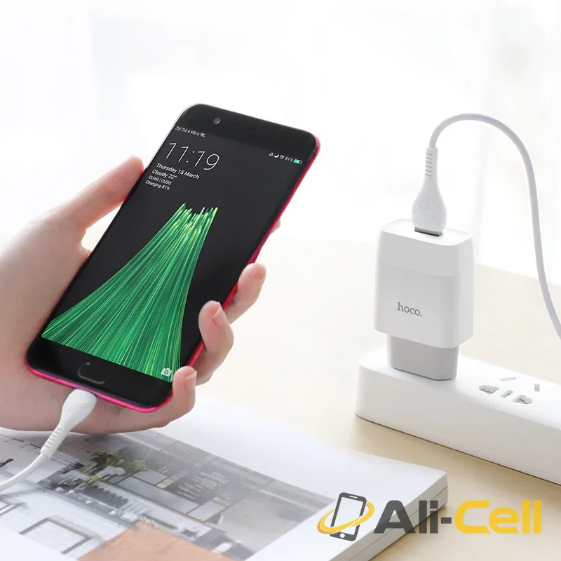 Wall charger “C72A Glorious” EU plug single USB set with cable (C72a Lightning White, Set With Lightning Cable) — 6