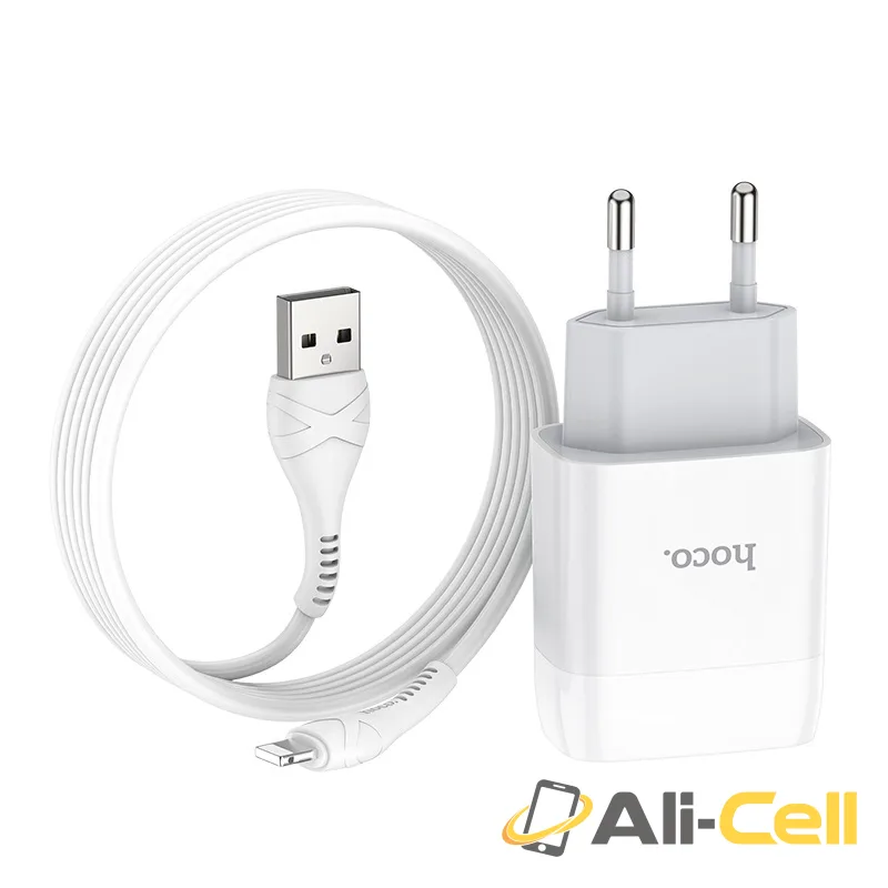Wall charger “C72A Glorious” EU plug single USB set with cable (C72a Micro Usb White, Set With Micro Usb Cable) — 2