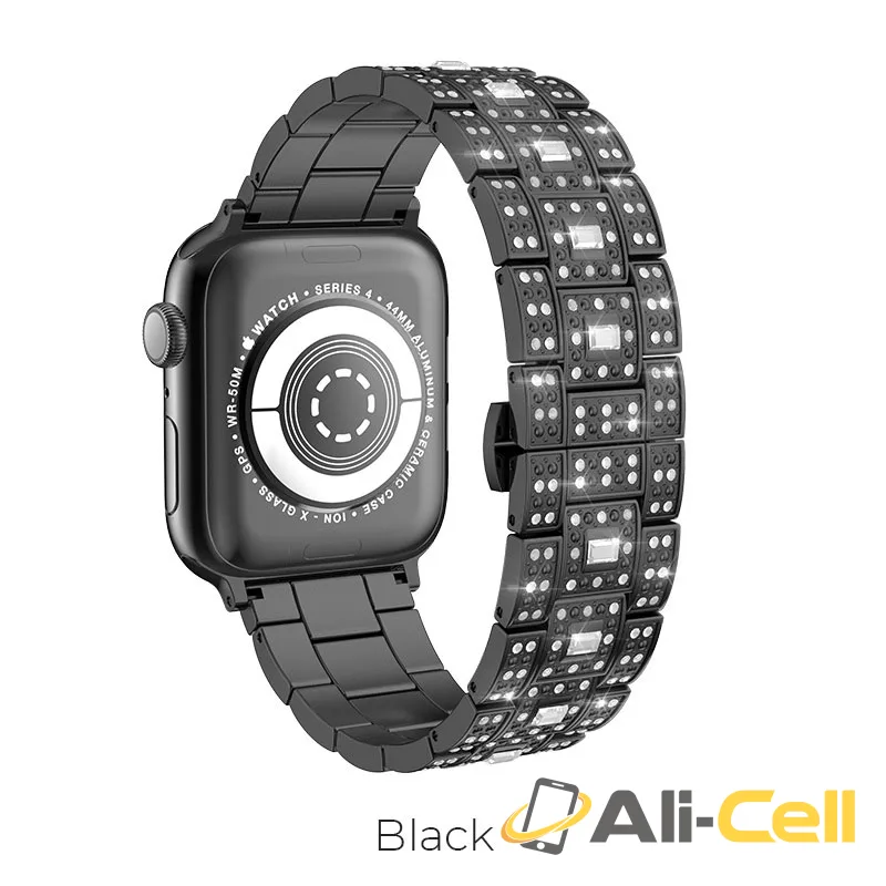 Watchband for Apple Watch Series 1 / 2 / 3 / 4 “WB13 Starlight” stainless steel (Wb13 Black, 38 40mm)
