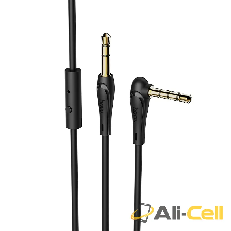 Cable 3.5mm to 3.5mm “UPA15” AUX with mic and button (Upa15 Black, 1.0m) — 2