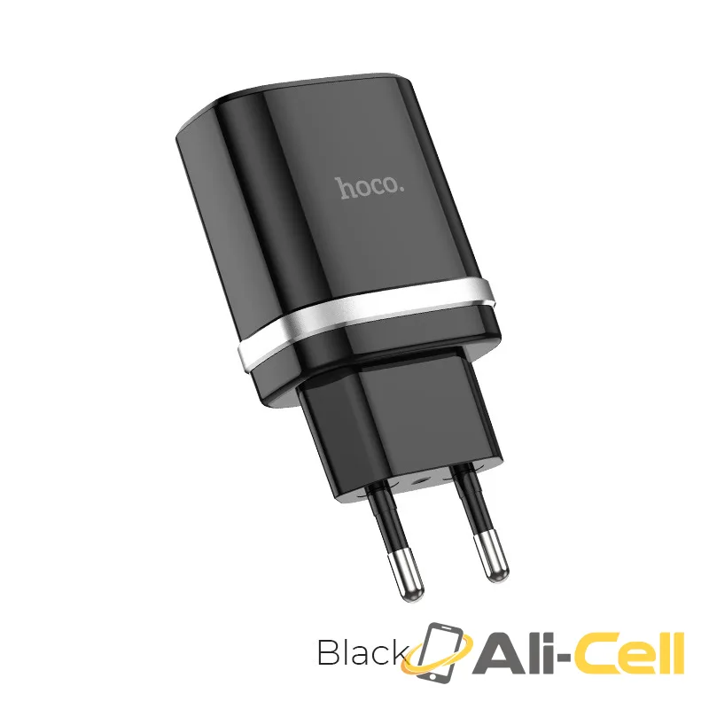 Wall charger “C12Q Smart” QC3.0 EU single USB set with cable (C12q Black)