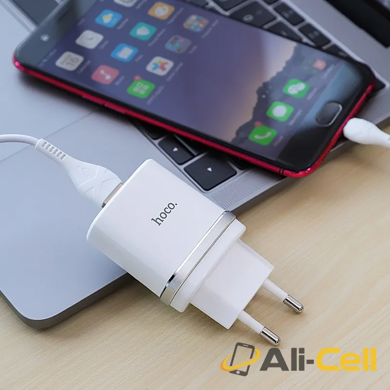 Wall charger “C12Q Smart” QC3.0 EU single USB set with cable (C12q Micro Usb White, Set With Micro Usb Cable) — 5
