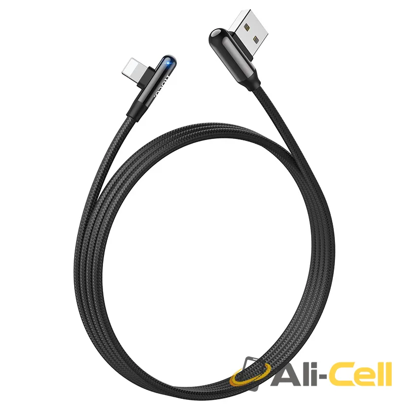 Cable USB to Lightning “U77 Excellent elbow”charging data sync (U77 Lightning Black, 1.2m) — 3