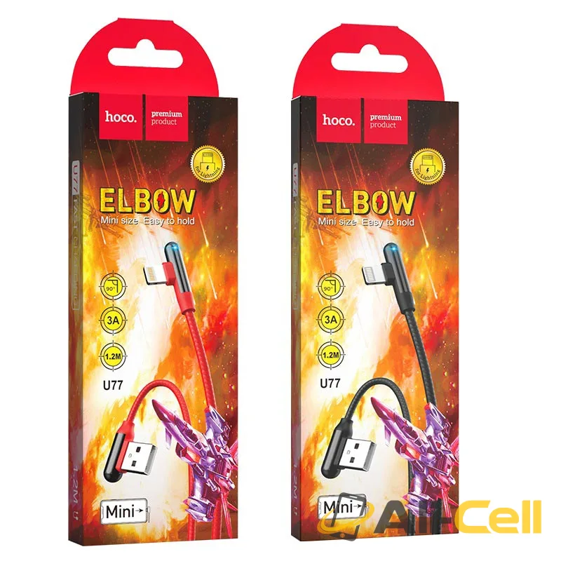 Cable USB to Lightning “U77 Excellent elbow”charging data sync (U77 Lightning Black, 1.2m) — 7