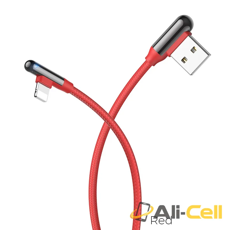 Cable USB to Lightning “U77 Excellent elbow”charging data sync (U77 Lightning Red, 1.2m)